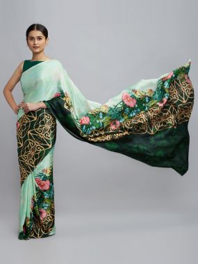 Silken Florals Saree