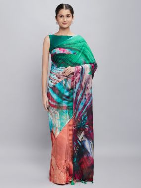 Aquatic Refractions Saree