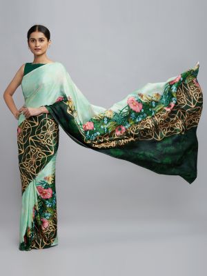 Silken Florals Saree