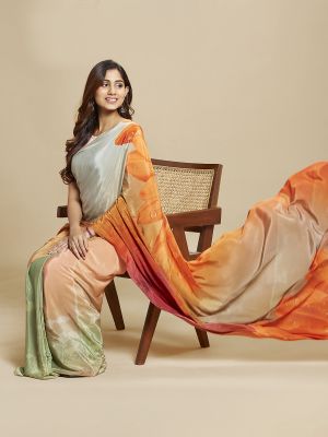 Gorgeous Gerberas Saree