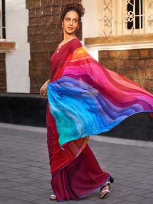 Rainbow Streams Saree