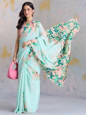 Flowers In Freefall Saree
