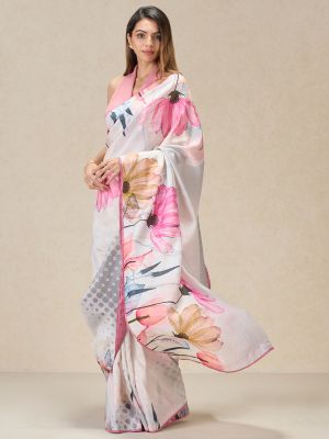 Floral Shimmer Saree