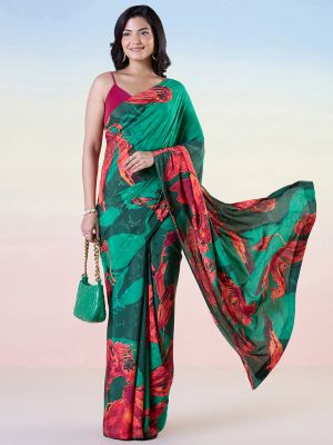 Floral Wildlings Saree