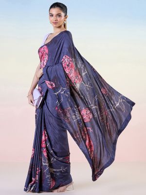 Smudged Florals Saree