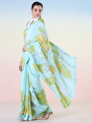 Smudged Florals Saree