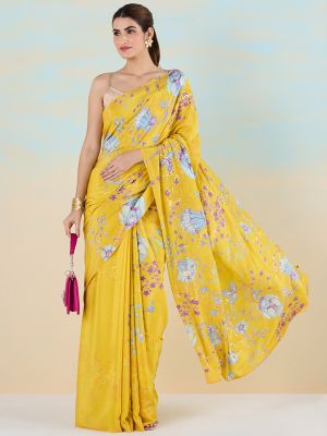 Mandarin Blooms Saree