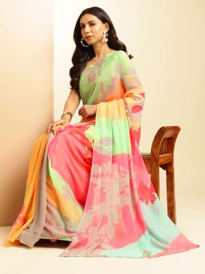 playful prints Saree