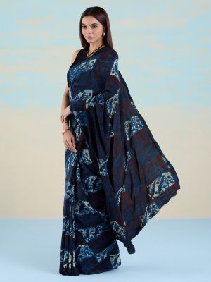 Cobalt Canvas Saree