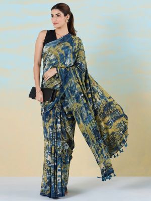 Indigo Strokes Saree