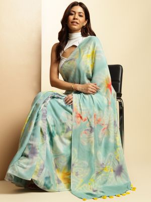 Azure Breeze Saree
