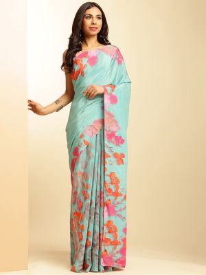 Coral Tide Saree