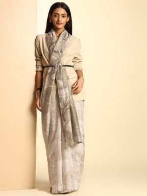 Monochrome mirage Saree