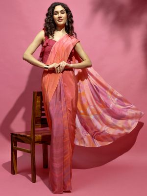 Scarlet Strokes Saree