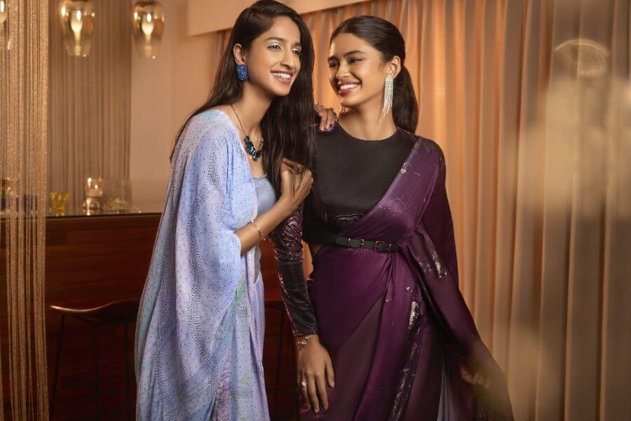 Apricot Cocktail Ready To Wear/Easy Saree