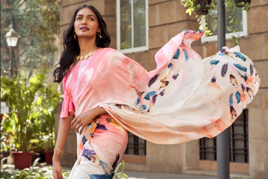 floral-printed-saree