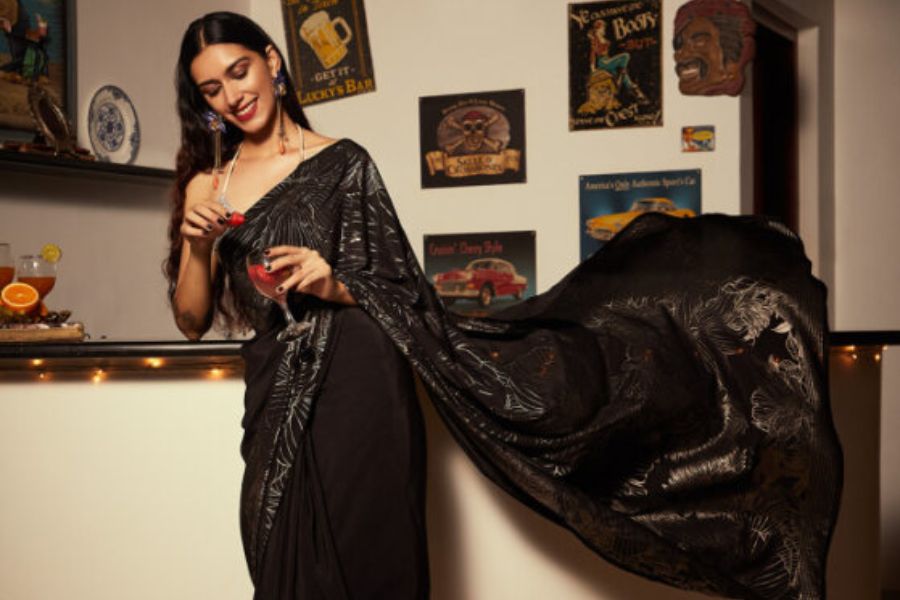 black-party-wear-saree